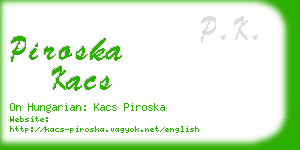 piroska kacs business card